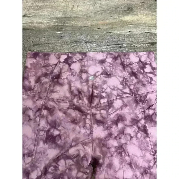 Athleta Salutation Stash Pocket II 7/8 Pink Tie Dye Leggings Women's 1X - Picture 7 of 9